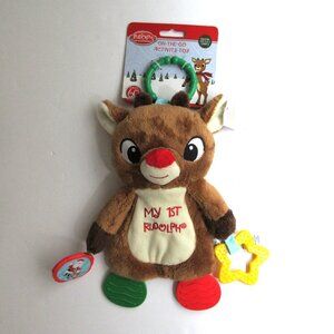 My 1st Rudolph the Red-Nosed Reindeer Crinkle Teether Rattle Christmas Toy NWT